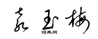 梁錦英袁玉梅草書個性簽名怎么寫