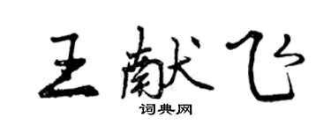 曾慶福王獻飛行書個性簽名怎么寫