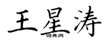 丁謙王星濤楷書個性簽名怎么寫