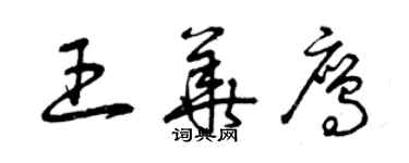 曾慶福王華鷹草書個性簽名怎么寫