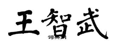 翁闓運王智武楷書個性簽名怎么寫