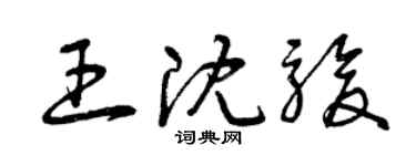曾慶福王沈駿草書個性簽名怎么寫