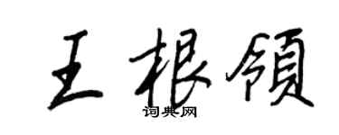 王正良王根領行書個性簽名怎么寫