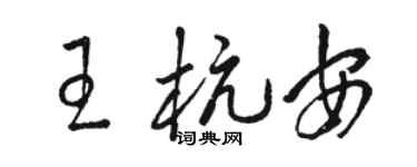 駱恆光王杭安草書個性簽名怎么寫