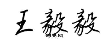 王正良王毅毅行書個性簽名怎么寫
