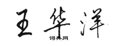 駱恆光王華洋行書個性簽名怎么寫