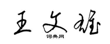 梁錦英王文雄草書個性簽名怎么寫