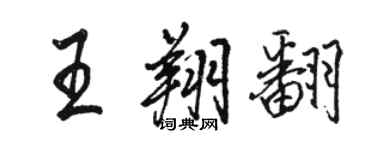 駱恆光王翔翻行書個性簽名怎么寫