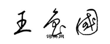 梁錦英王魯國草書個性簽名怎么寫