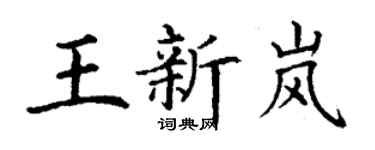 丁謙王新嵐楷書個性簽名怎么寫