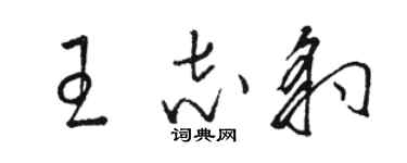 駱恆光王志豹草書個性簽名怎么寫