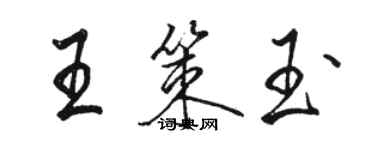 駱恆光王策玉行書個性簽名怎么寫