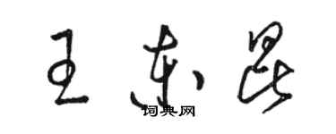 駱恆光王東昆草書個性簽名怎么寫