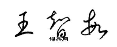 梁錦英王智敏草書個性簽名怎么寫