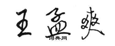 駱恆光王孟爽行書個性簽名怎么寫