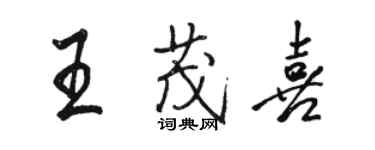 駱恆光王茂喜行書個性簽名怎么寫