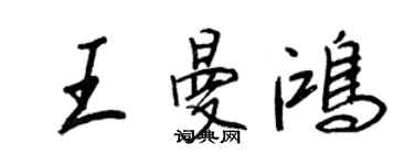 王正良王曼鴻行書個性簽名怎么寫