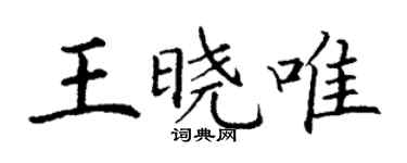 丁謙王曉唯楷書個性簽名怎么寫