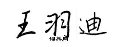 王正良王羽迪行書個性簽名怎么寫