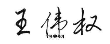 駱恆光王偉權行書個性簽名怎么寫