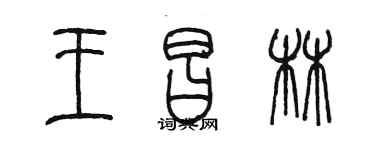 陳墨王昌林篆書個性簽名怎么寫