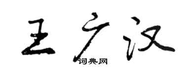 曾慶福王廣漢行書個性簽名怎么寫