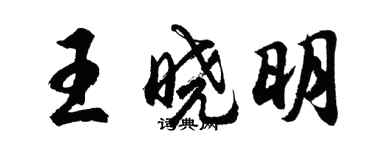 胡問遂王曉明行書個性簽名怎么寫