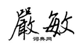 王正良嚴敏行書個性簽名怎么寫