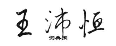 駱恆光王沛恆行書個性簽名怎么寫