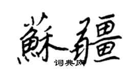 王正良蘇疆行書個性簽名怎么寫
