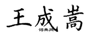 丁謙王成嵩楷書個性簽名怎么寫