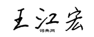 王正良王江宏行書個性簽名怎么寫