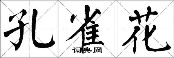 翁闓運孔雀花楷書怎么寫