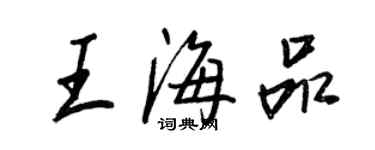 王正良王海品行書個性簽名怎么寫