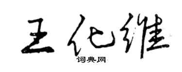 曾慶福王化維行書個性簽名怎么寫