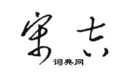 駱恆光宋吉草書個性簽名怎么寫