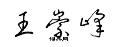 梁錦英王崇峰草書個性簽名怎么寫