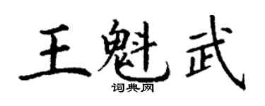 丁謙王魁武楷書個性簽名怎么寫