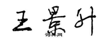 曾慶福王景升行書個性簽名怎么寫