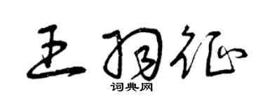 曾慶福王羽征草書個性簽名怎么寫