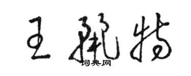 駱恆光王麗特草書個性簽名怎么寫