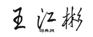 駱恆光王江彬行書個性簽名怎么寫