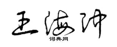 曾慶福王海沖草書個性簽名怎么寫