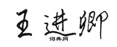 駱恆光王進卿行書個性簽名怎么寫