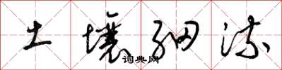 梁錦英土壤細流草書怎么寫