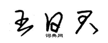 朱錫榮王日君草書個性簽名怎么寫