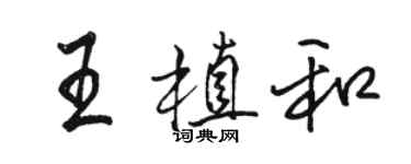 駱恆光王植和行書個性簽名怎么寫