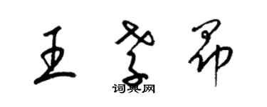 梁錦英王孝昂草書個性簽名怎么寫