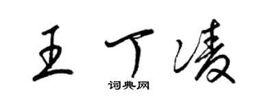 梁錦英王丁凌草書個性簽名怎么寫