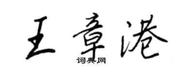 王正良王章港行書個性簽名怎么寫